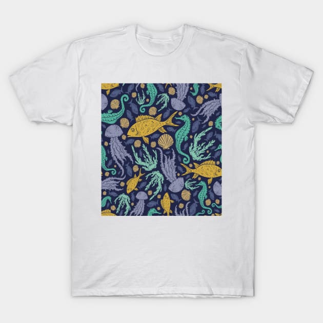 Aquatic Life Design T-Shirt by AnnelieseHar